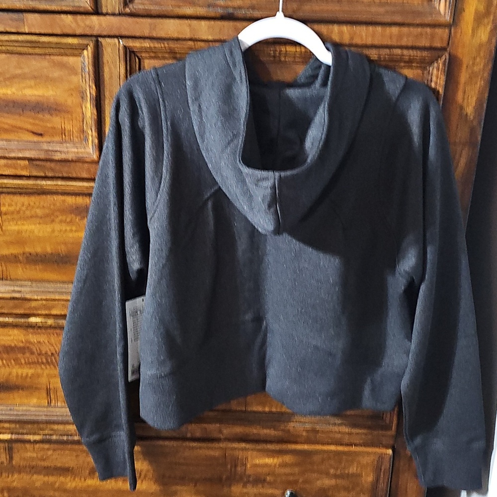 Lululemon Loungeful Cropped Hoodie *Spark!! Nwts. Sz 10 Blk/sparkle
